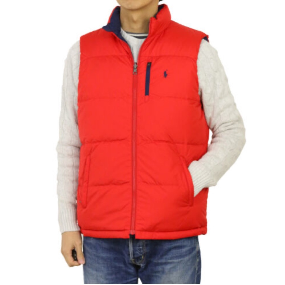 POLO RALPH LAUREN BOYS
REVERSIBLE DOWN PUFFER VEST
RED, NAVY size L/G 14/16